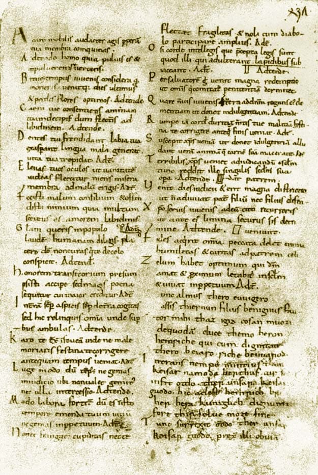 Image illustrating medieval Latin
